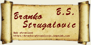 Branko Strugalović vizit kartica